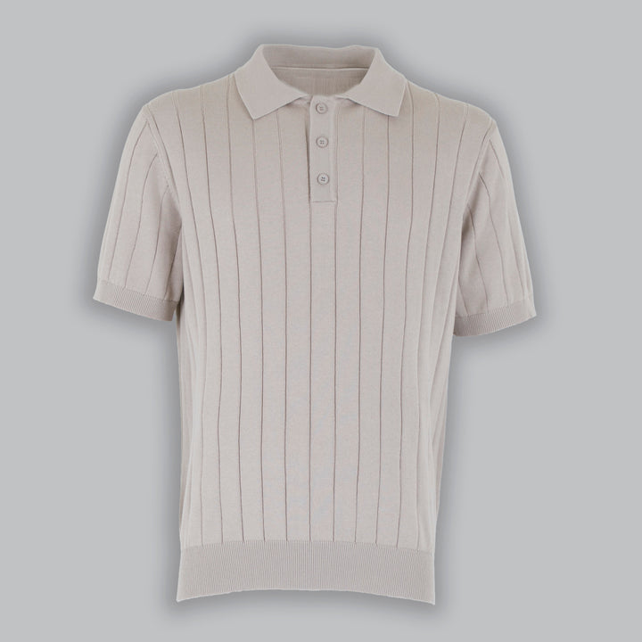 Men's Cotton Crepe Knit Polo Shirt – Revere Collar Summer Knit