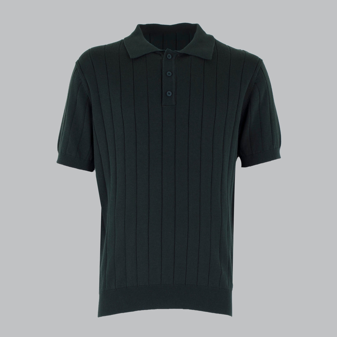 Men's Cotton Crepe Knit Polo Shirt – Revere Collar Summer Knit