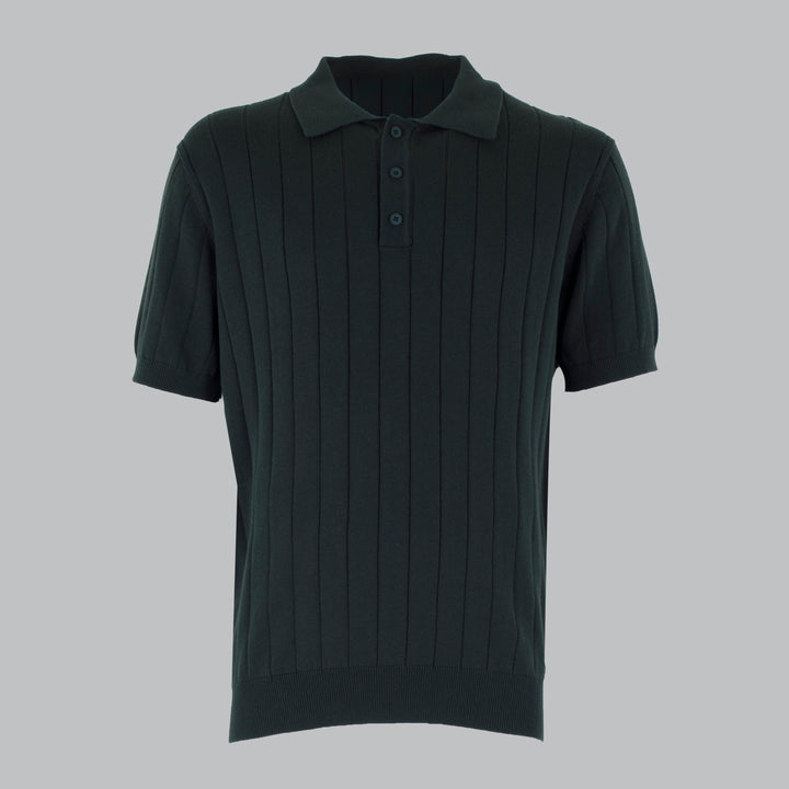 Men's Cotton Crepe Knit Polo Shirt – Revere Collar Summer Knit