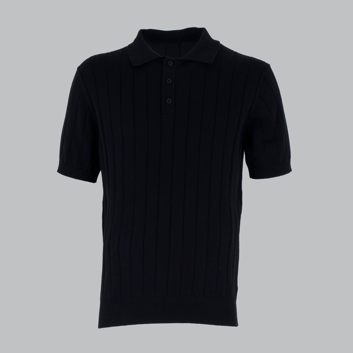 Men's Cotton Crepe Knit Polo Shirt – Revere Collar Summer Knit