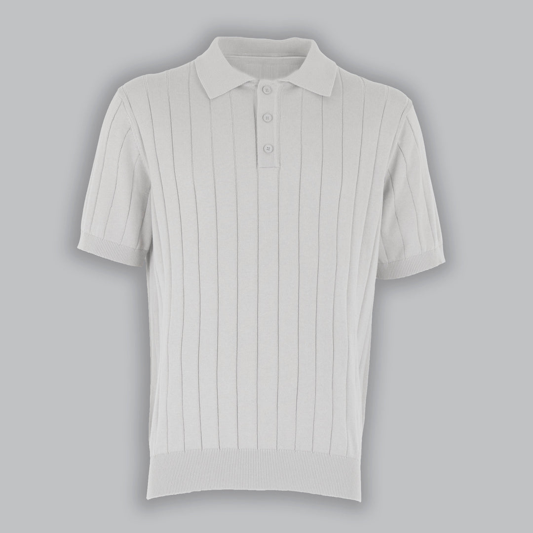 Men's Cotton Crepe Knit Polo Shirt – Revere Collar Summer Knit