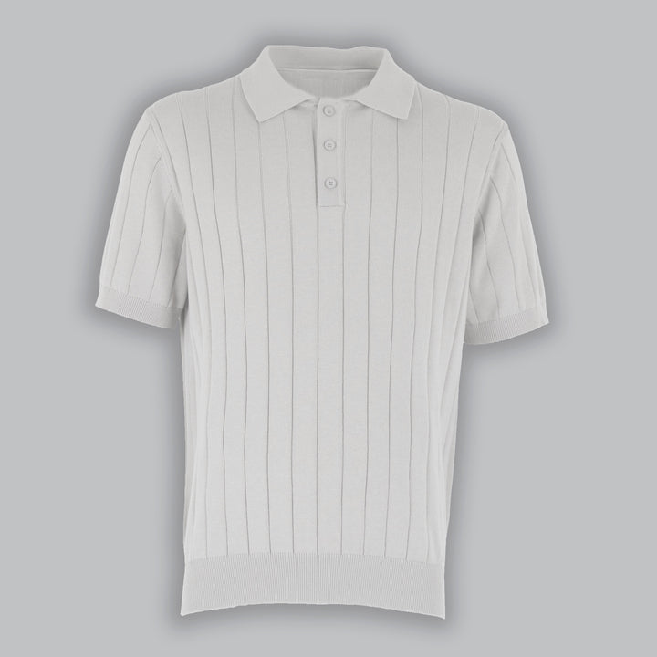 Men's Cotton Crepe Knit Polo Shirt – Revere Collar Summer Knit