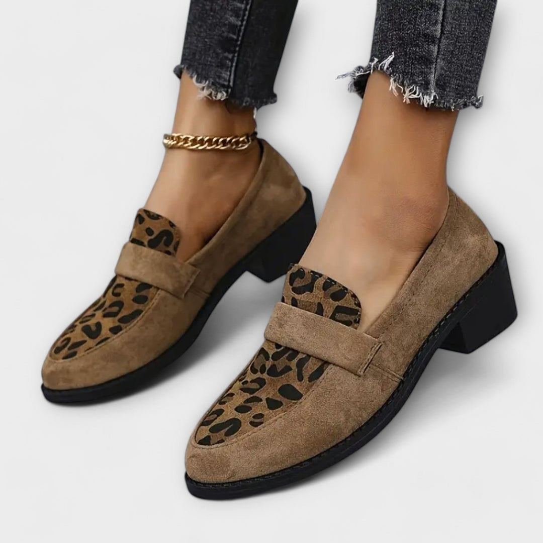 Women's Leopard Print Loafer Flats - Everyday Elegance