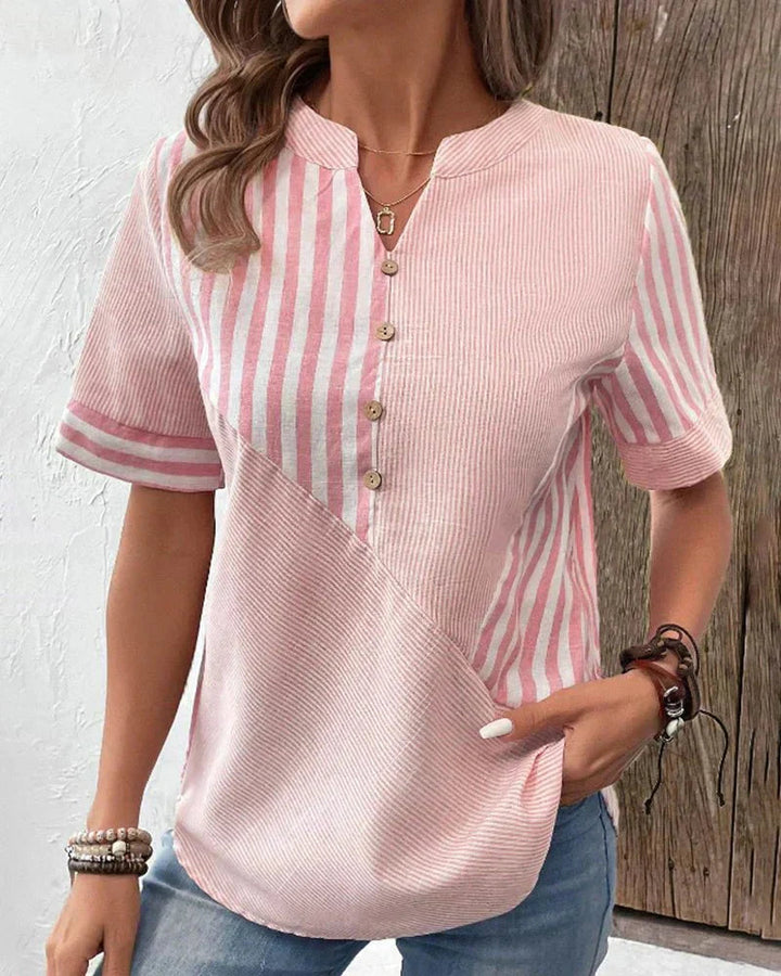 Women's Soft Striped Blouse - Effortless Everyday Elegance