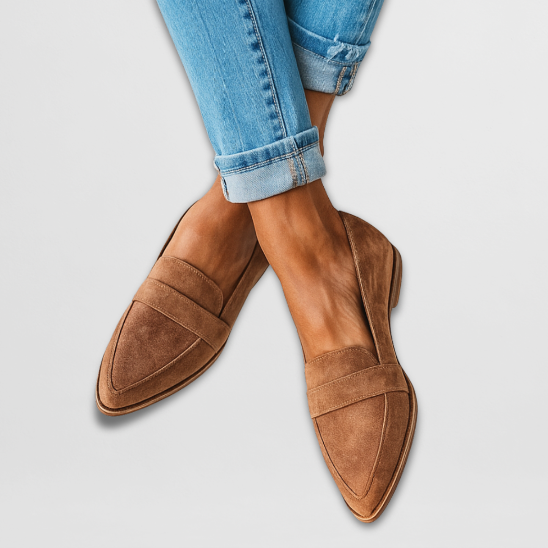 Women's Suede Loafers - Pointed Toe Style for Everyday