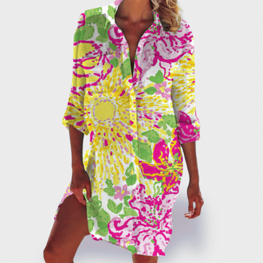 Women's Vibrant Floral Print Shirt - Perfect for Summer Days