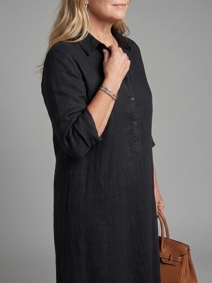 Women's Long Sleeve Relaxed Maxi Dress - Effortless Everyday Elegance
