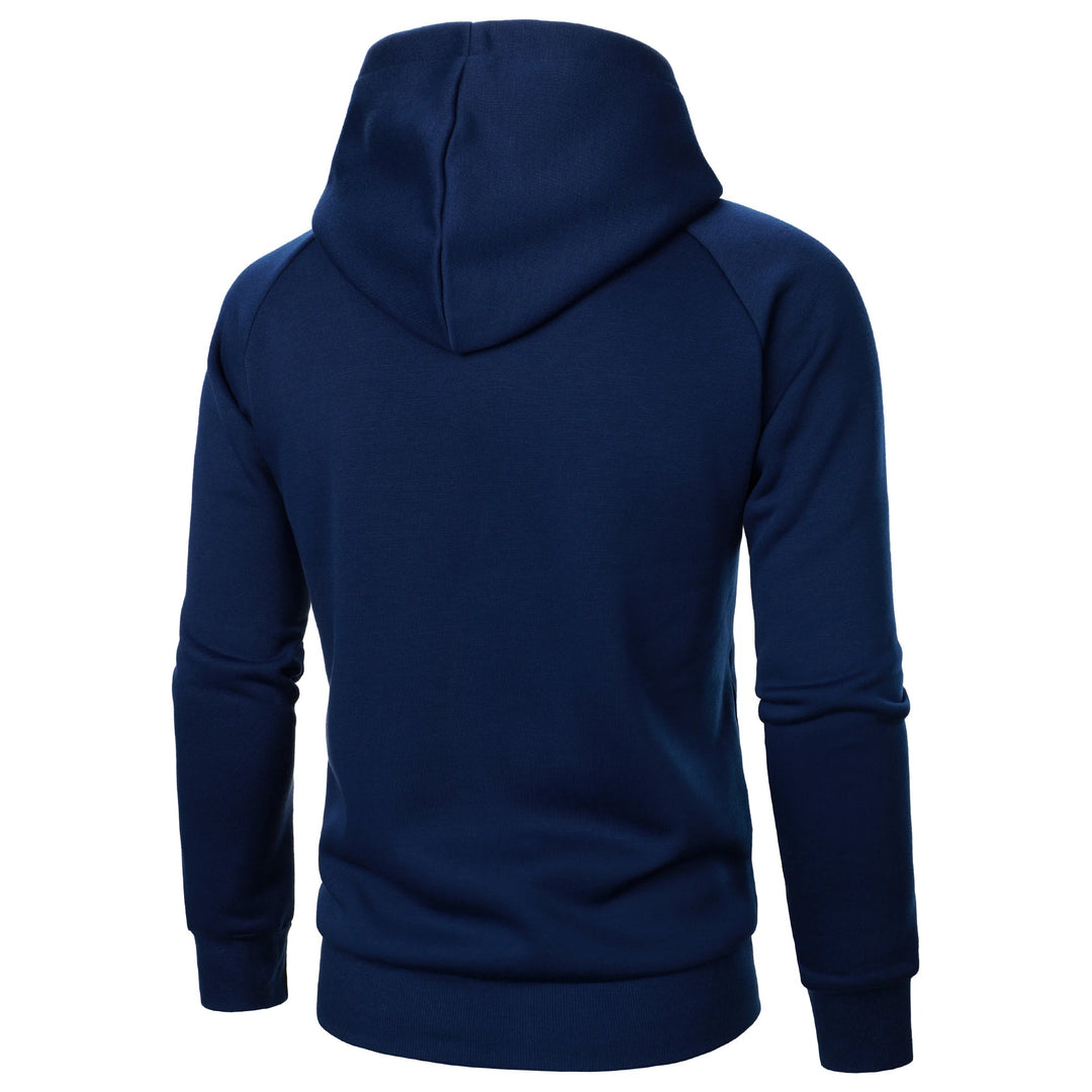 Men's Cotton-Blend Crossover Hoodie – Midweight Fleece Pullover