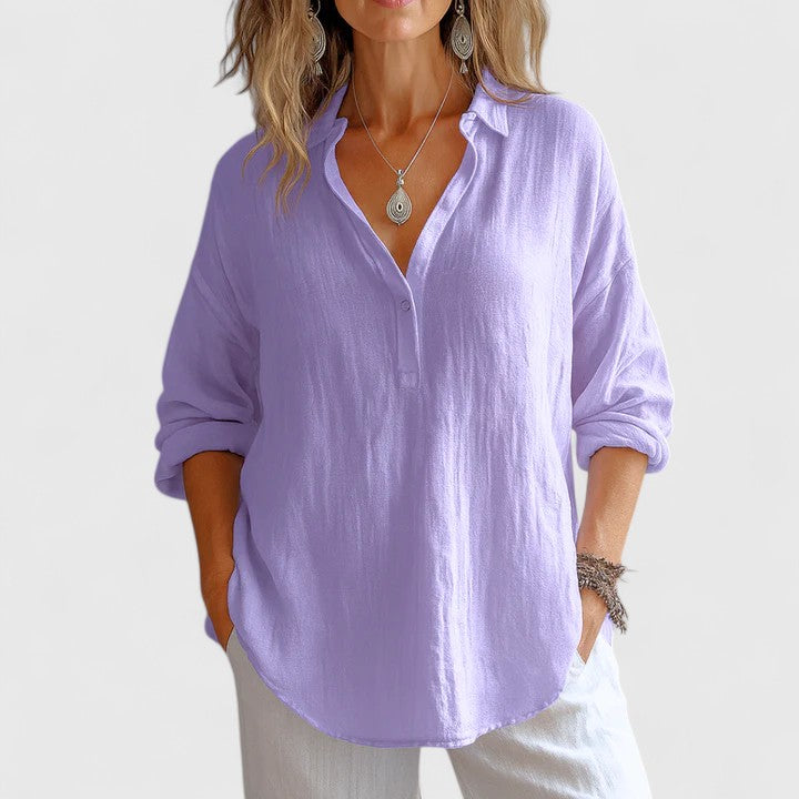 Women's Linen Blouse - Effortless Everyday Elegance