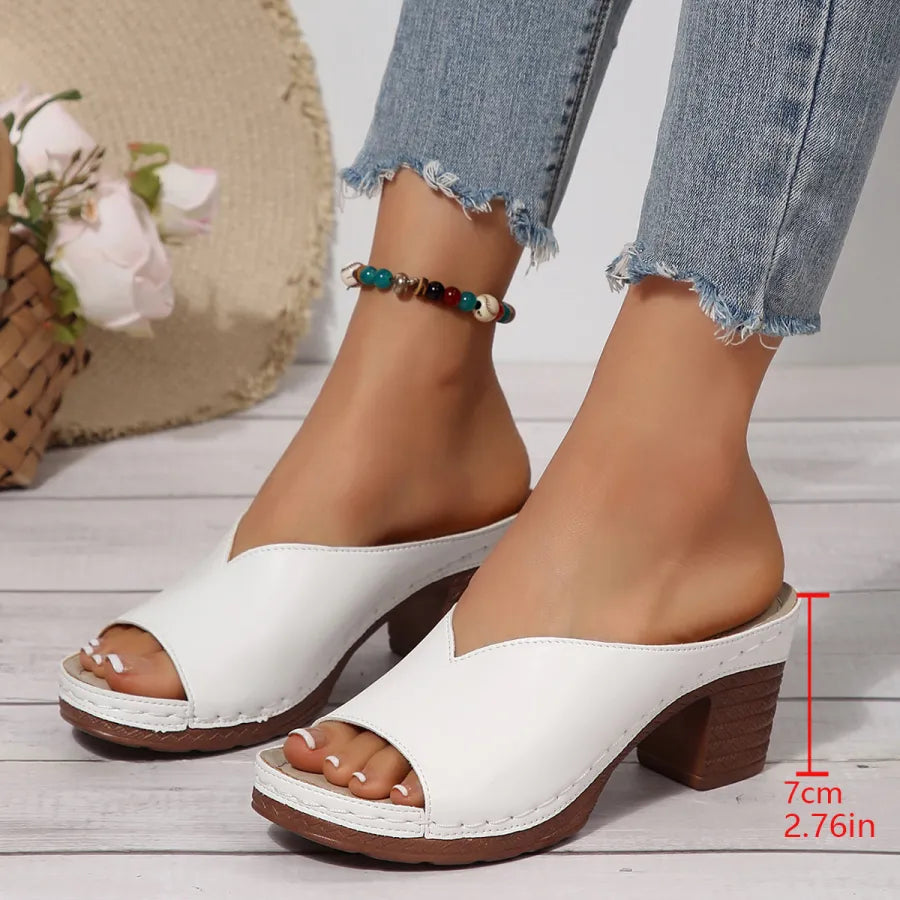 Women's Classic Open-Toe Block Heel Sandals - Everyday Comfort and