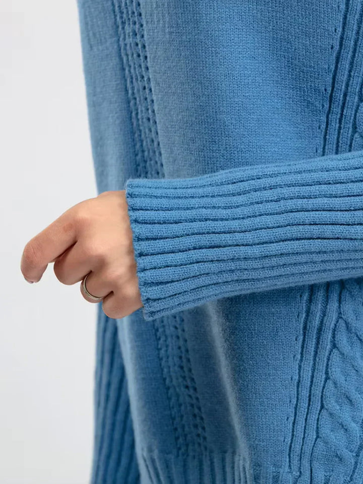 Women's Turtleneck Knit Sweater and Loose Pants Set - Cozy Casual