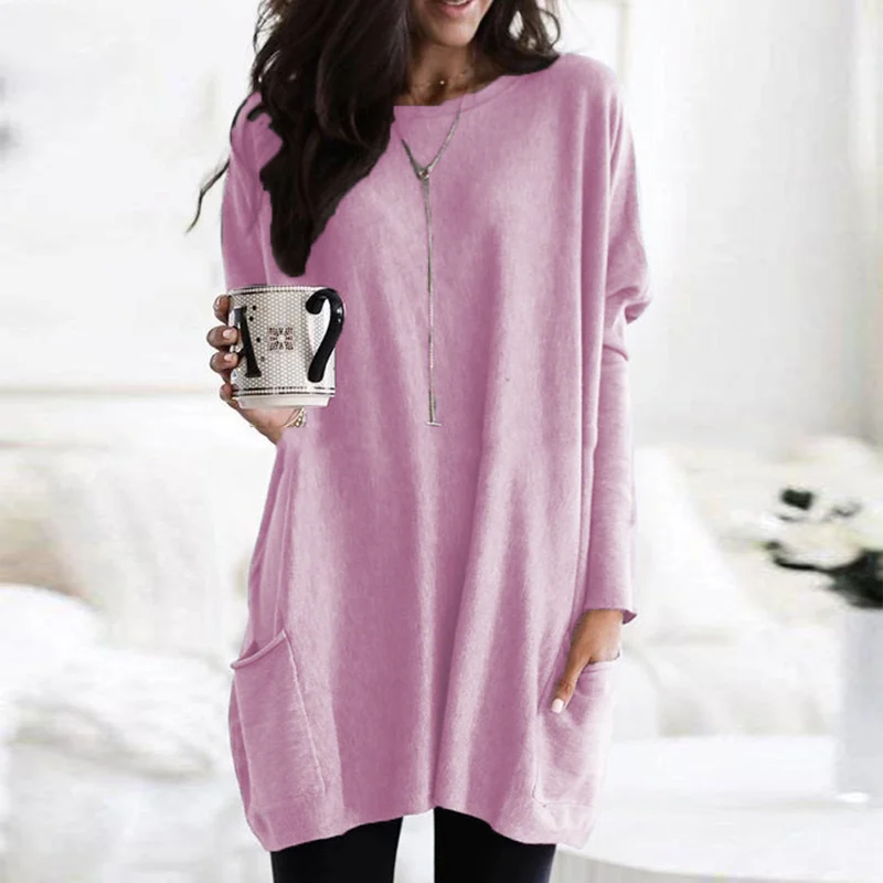 Women's Long-Sleeve Tunic - Effortless Comfort for Everyday