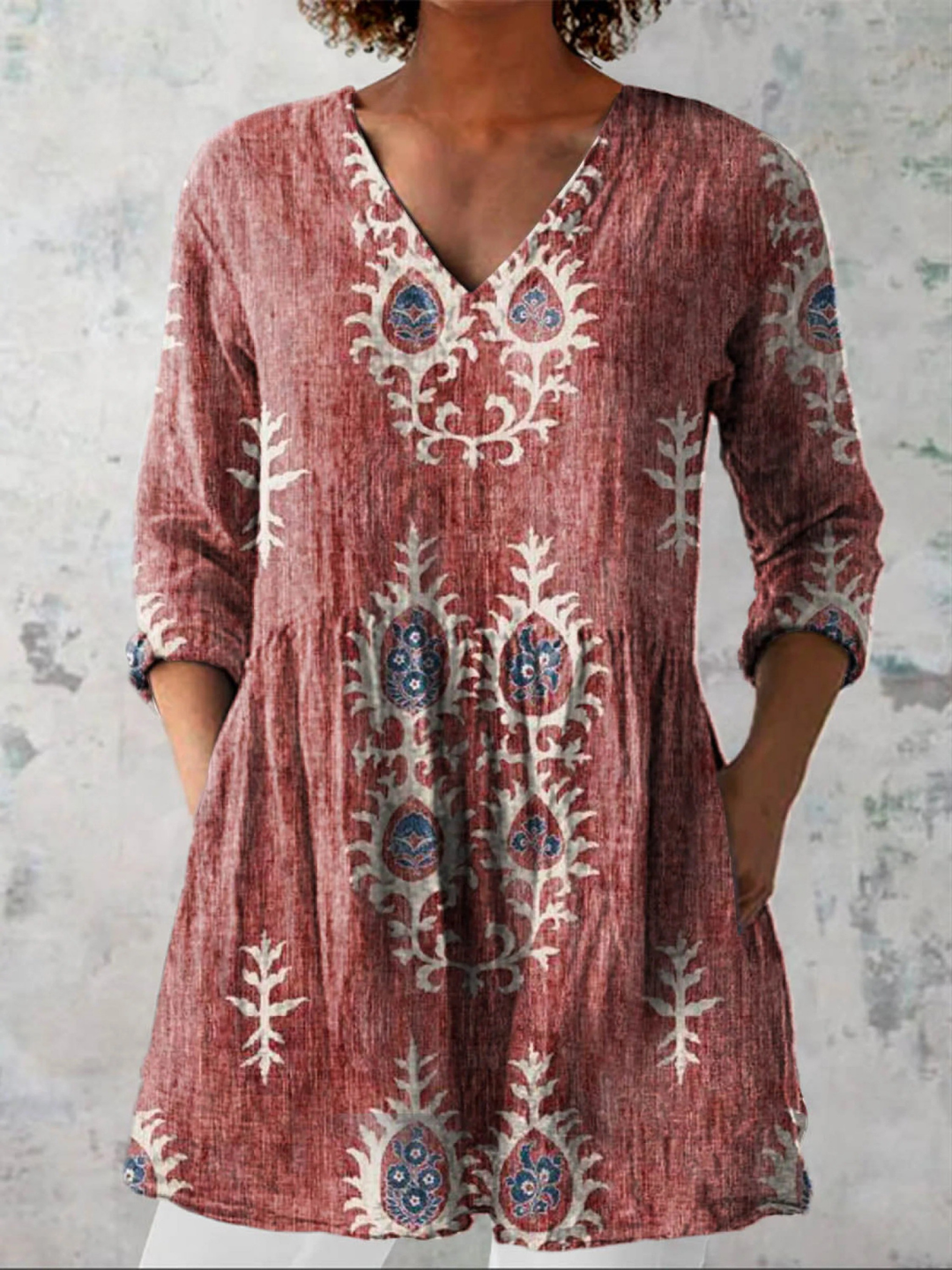 Women's V-Neck Long Sleeve Shirt - Everyday Versatile