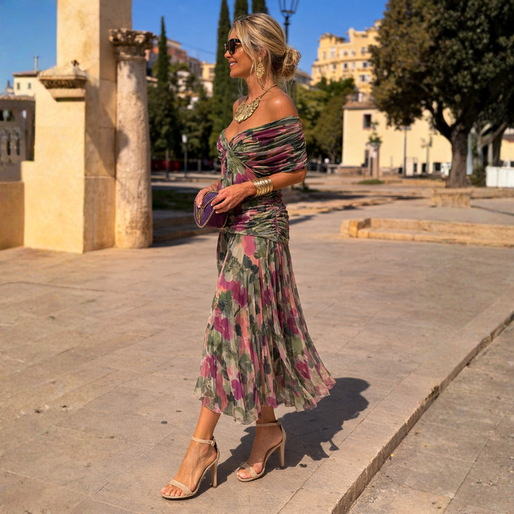Women's Mikaela Off-Shoulder Maxi Dress - Effortless Evening