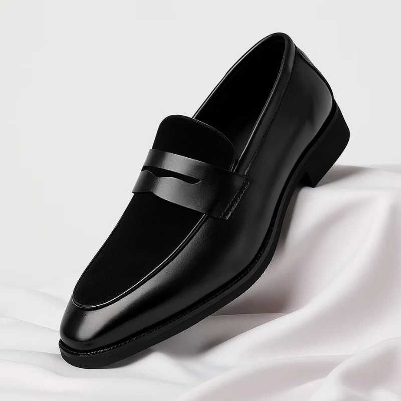 Men's Leather Penny Loafers – Italian Slip-On Shoes