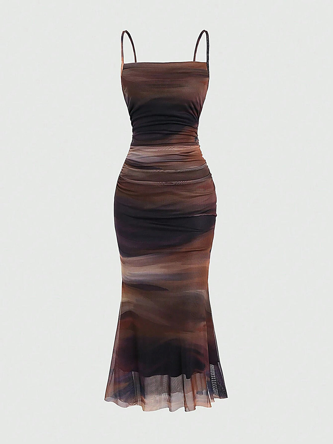 Mesh Slim Waist Petite Dress