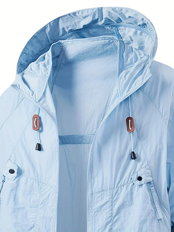 Women's Waterproof Windbreaker Jacket with Adjustable Hood