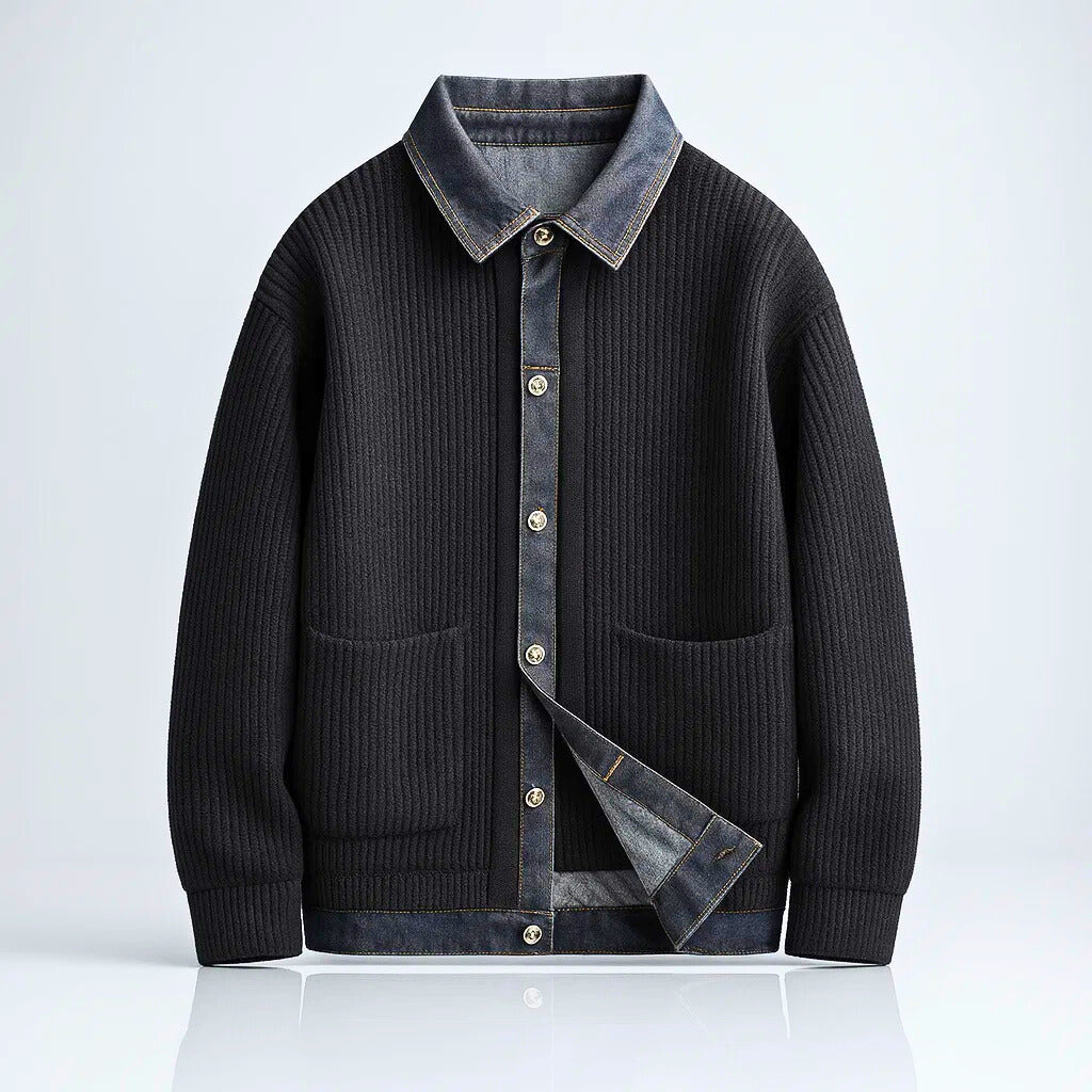 Men's Merino Wool Cardigan Jacket - Vintage Fall Layering