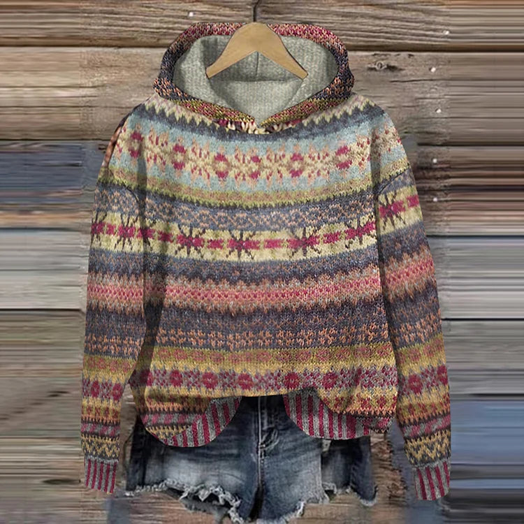Women's Cozy Knit Hooded Sweater - Effortless Warmth