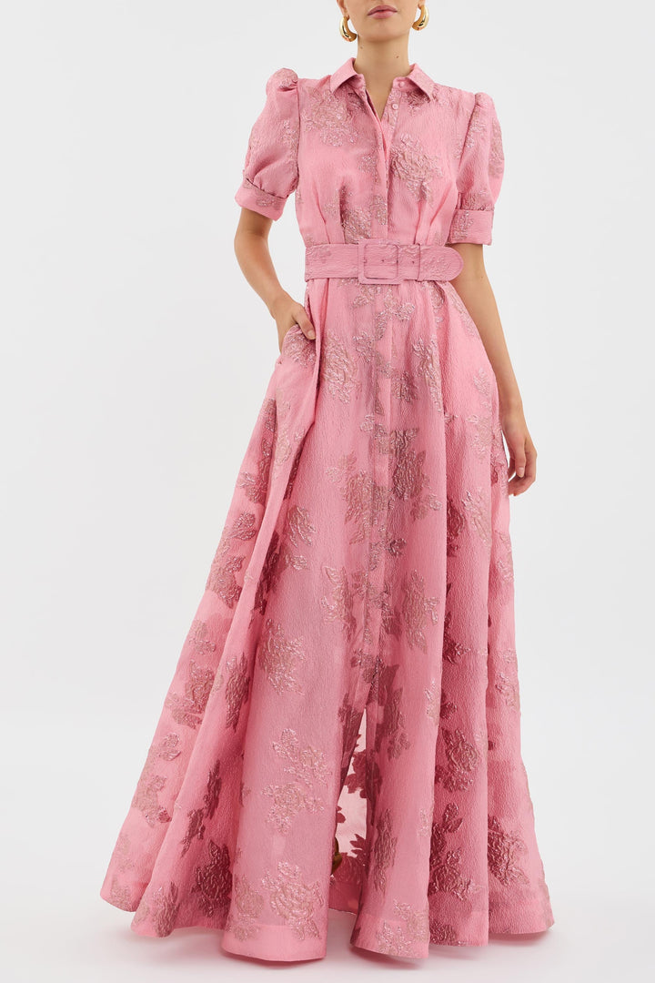 Women's Sophisticated Dress with Puff Sleeves - Versatile Elegance
