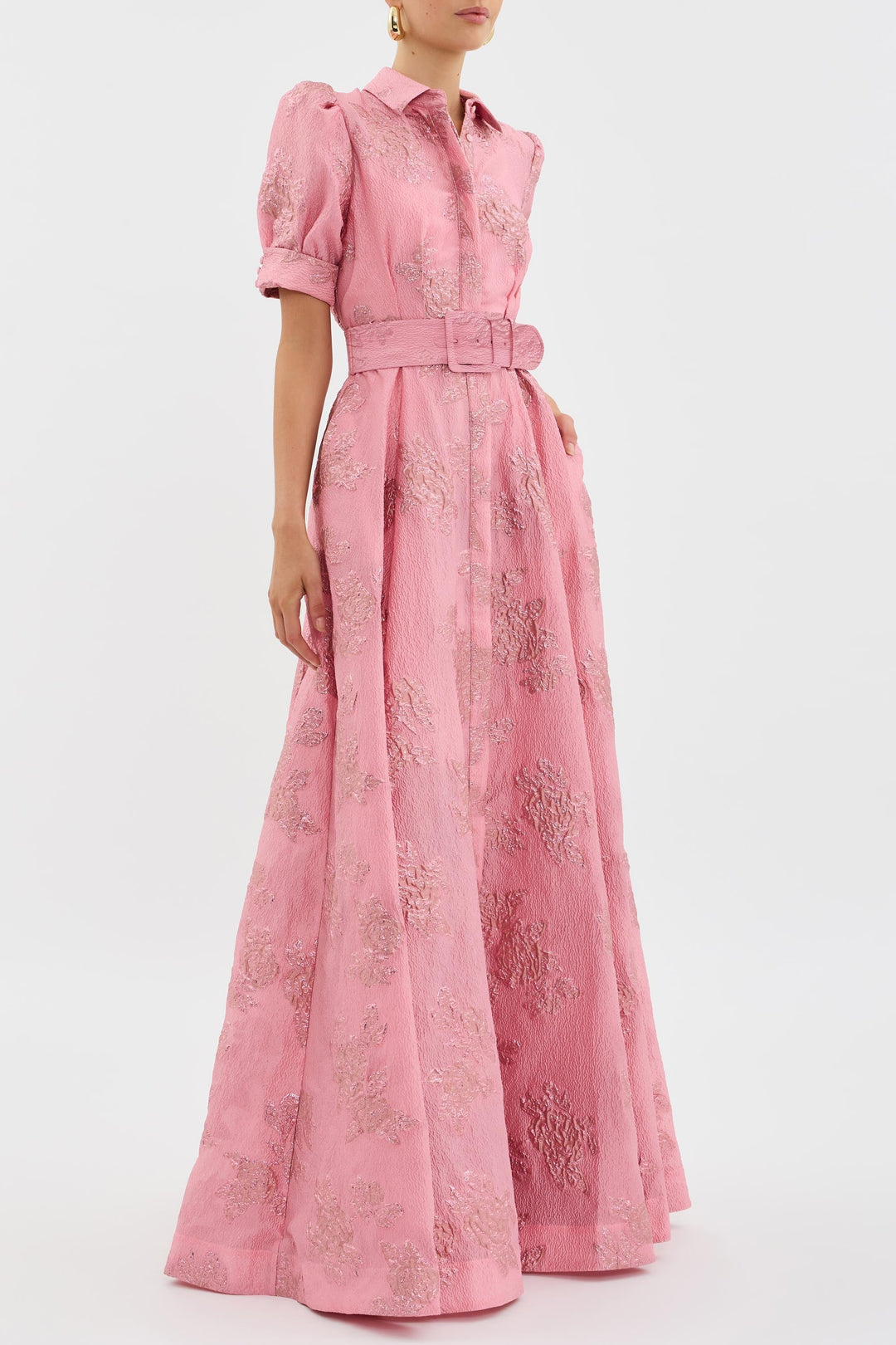 Women's Sophisticated Dress with Puff Sleeves - Versatile Elegance