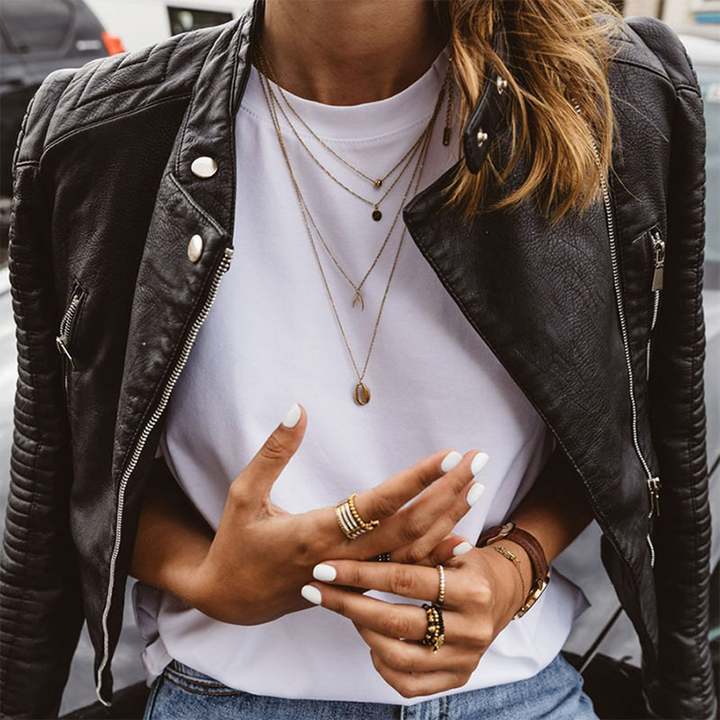 Women's Classic Moto Jacket - Edgy Silhouette for Effortless Style