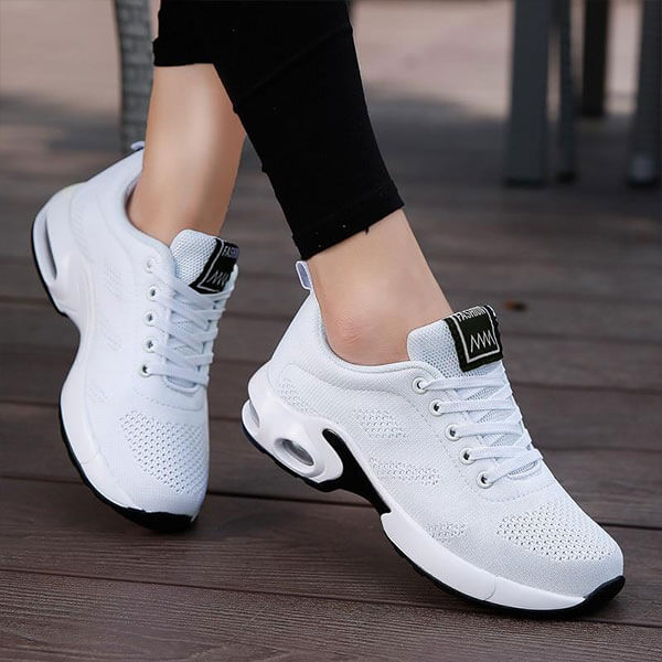 Women's White Sneakers - Lightweight and Breathable