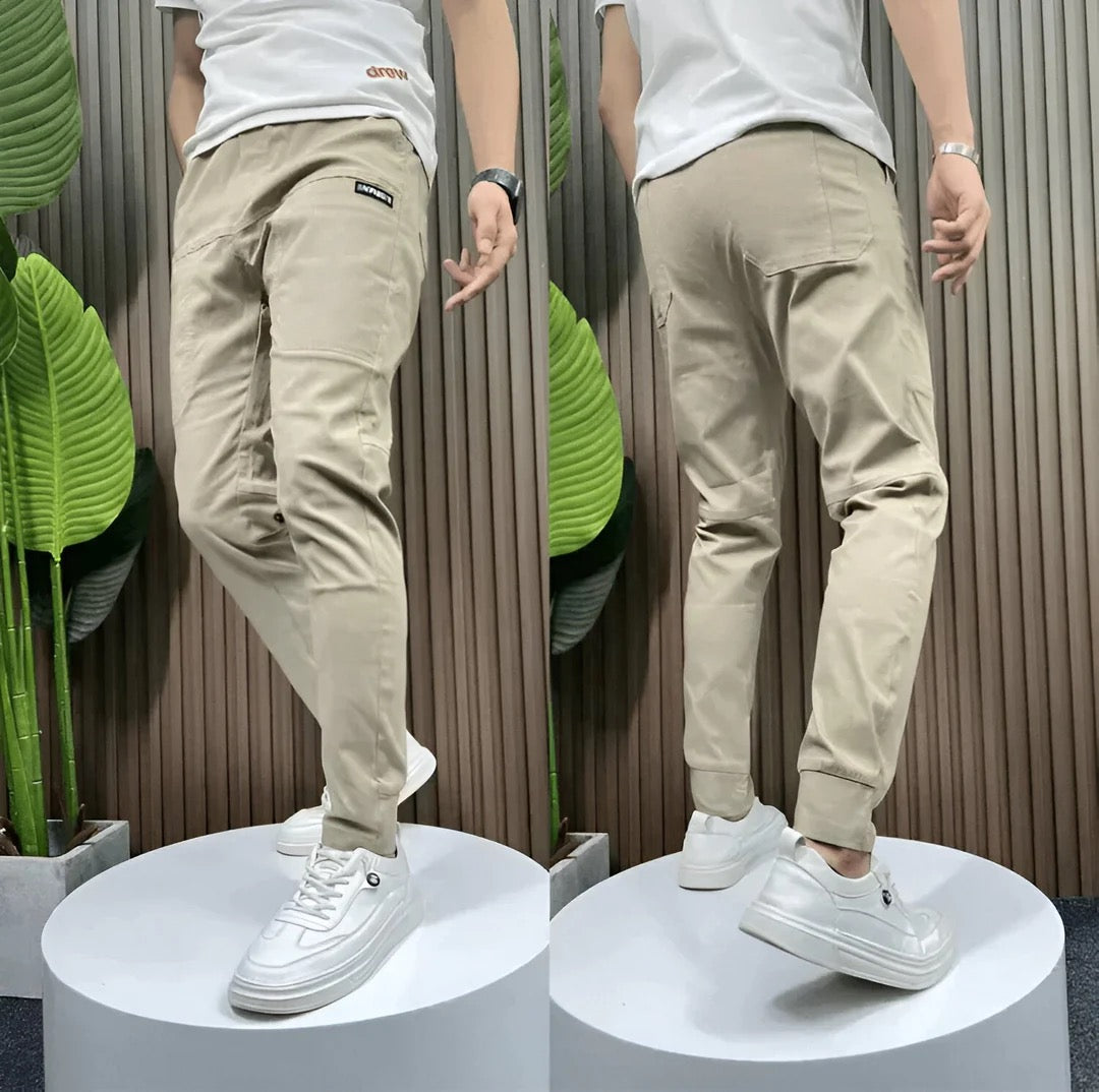 Men's Cotton-Blend Cargo Joggers – Relaxed Utility Trousers