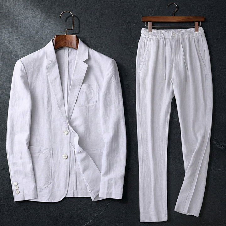 Men's Linen Cotton Suit – Relaxed Two-Piece for Summer Weddings