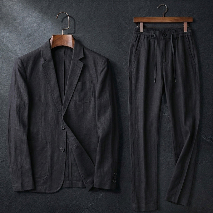 Men's Linen Cotton Suit – Relaxed Two-Piece for Summer Weddings