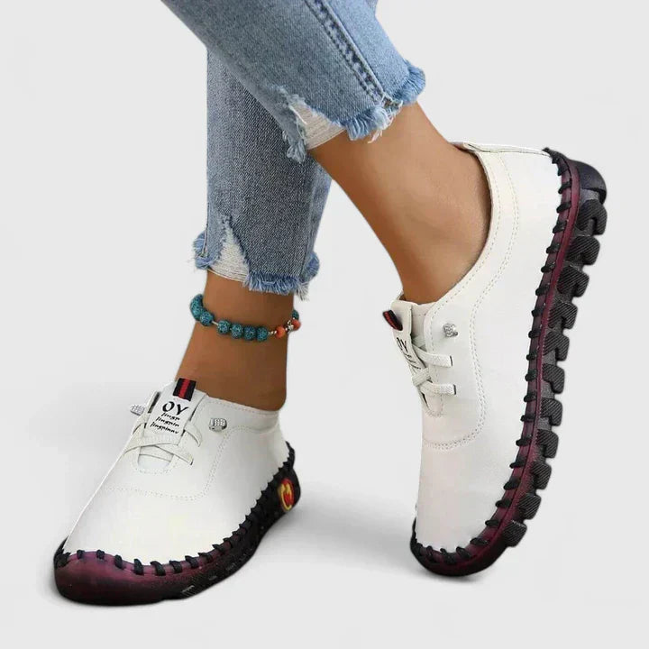 Women's Stitched Casual Loafer Flats - Comfortable Everyday Wear