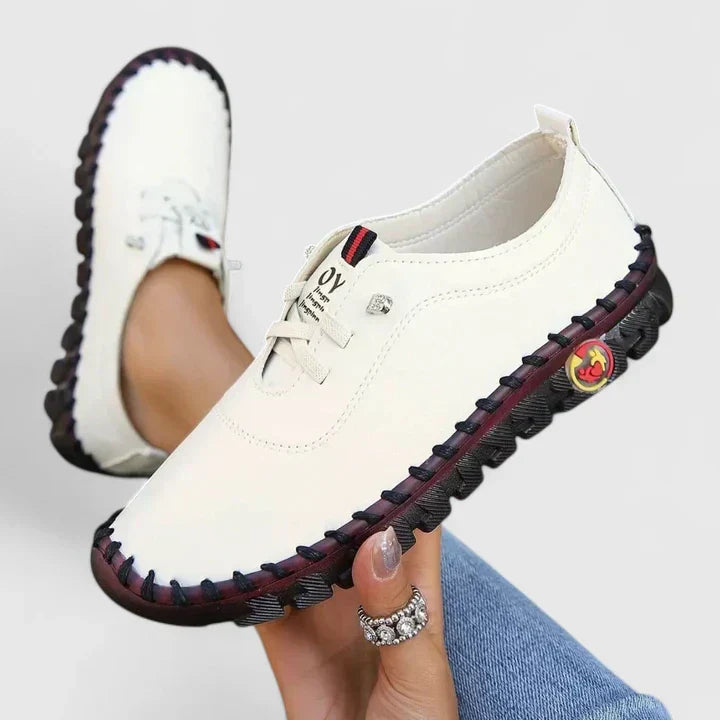 Women's Stitched Casual Loafer Flats - Comfortable Everyday Wear