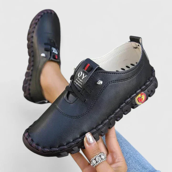 Women's Stitched Casual Loafer Flats - Comfortable Everyday Wear