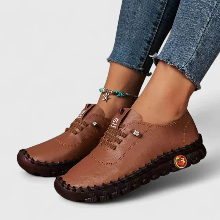 Women's Stitched Casual Loafer Flats - Comfortable Everyday Wear