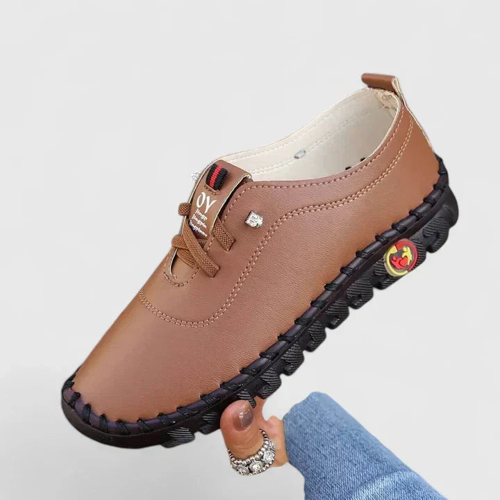 Women's Stitched Casual Loafer Flats - Comfortable Everyday Wear