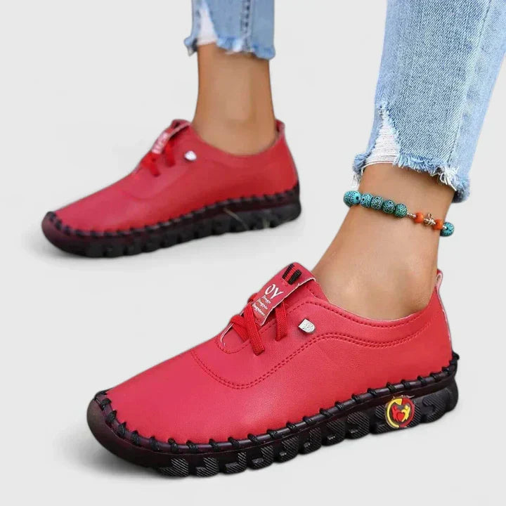 Women's Stitched Casual Loafer Flats - Comfortable Everyday Wear