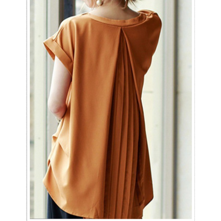Women's Short Sleeve Patchwork T-Shirt - Casual Everyday Tee