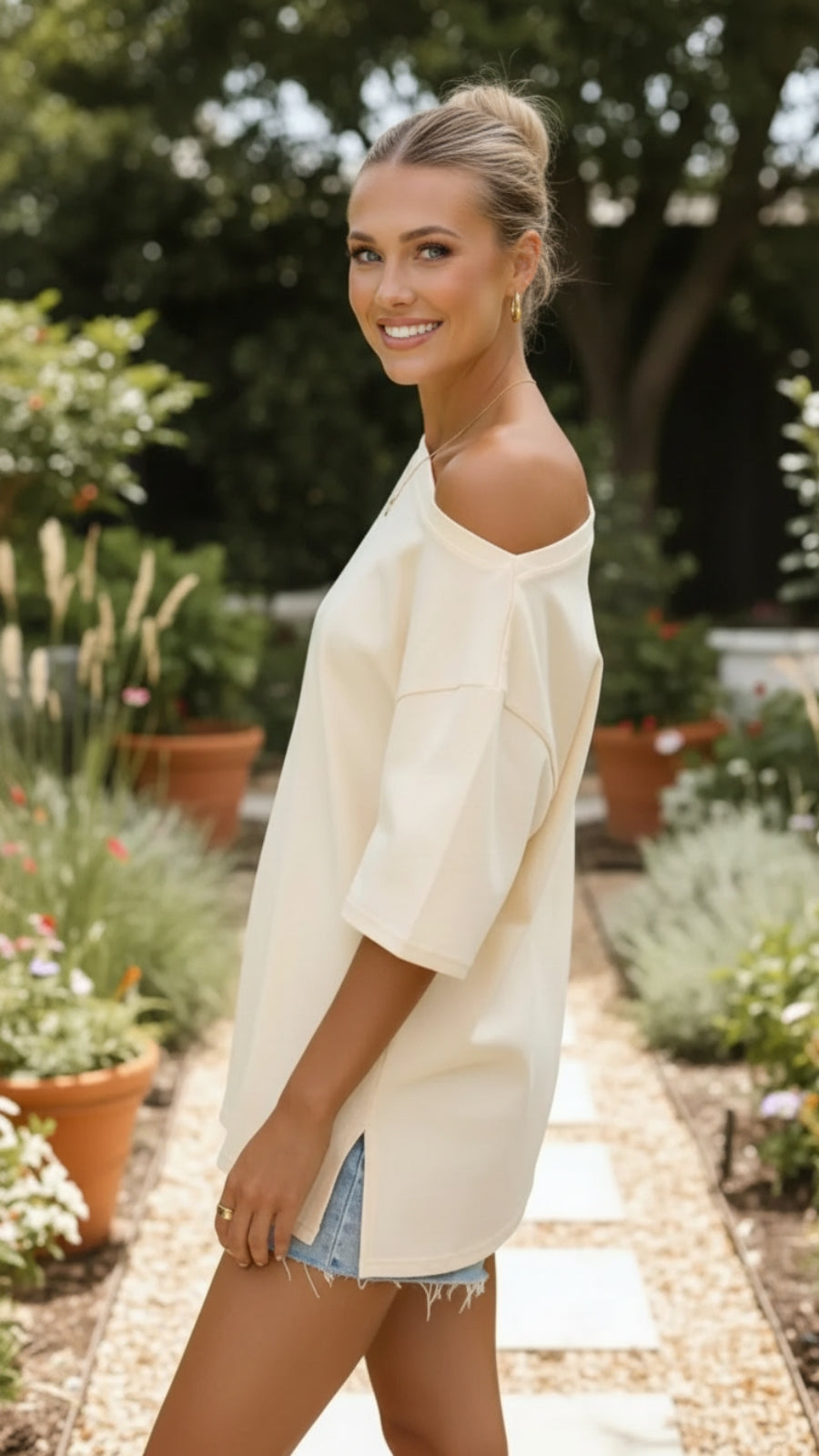Women's Asymmetrical Off-Shoulder Summer Top - Effortless Style