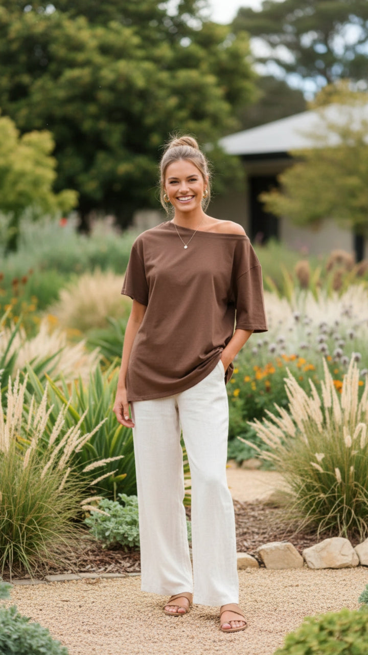 Women's Asymmetrical Off-Shoulder Summer Top - Effortless Style