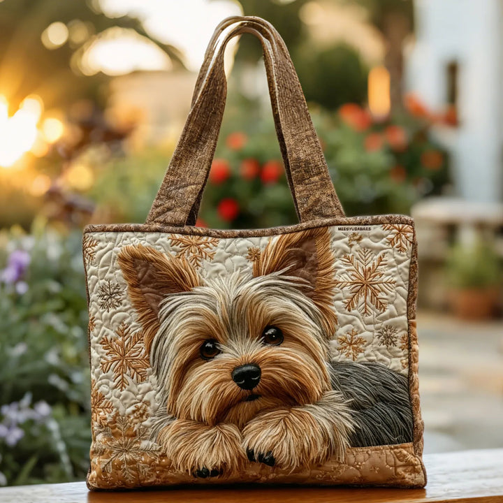 Women's Handmade Yorkie Padded Tote Bag - Everyday Essential