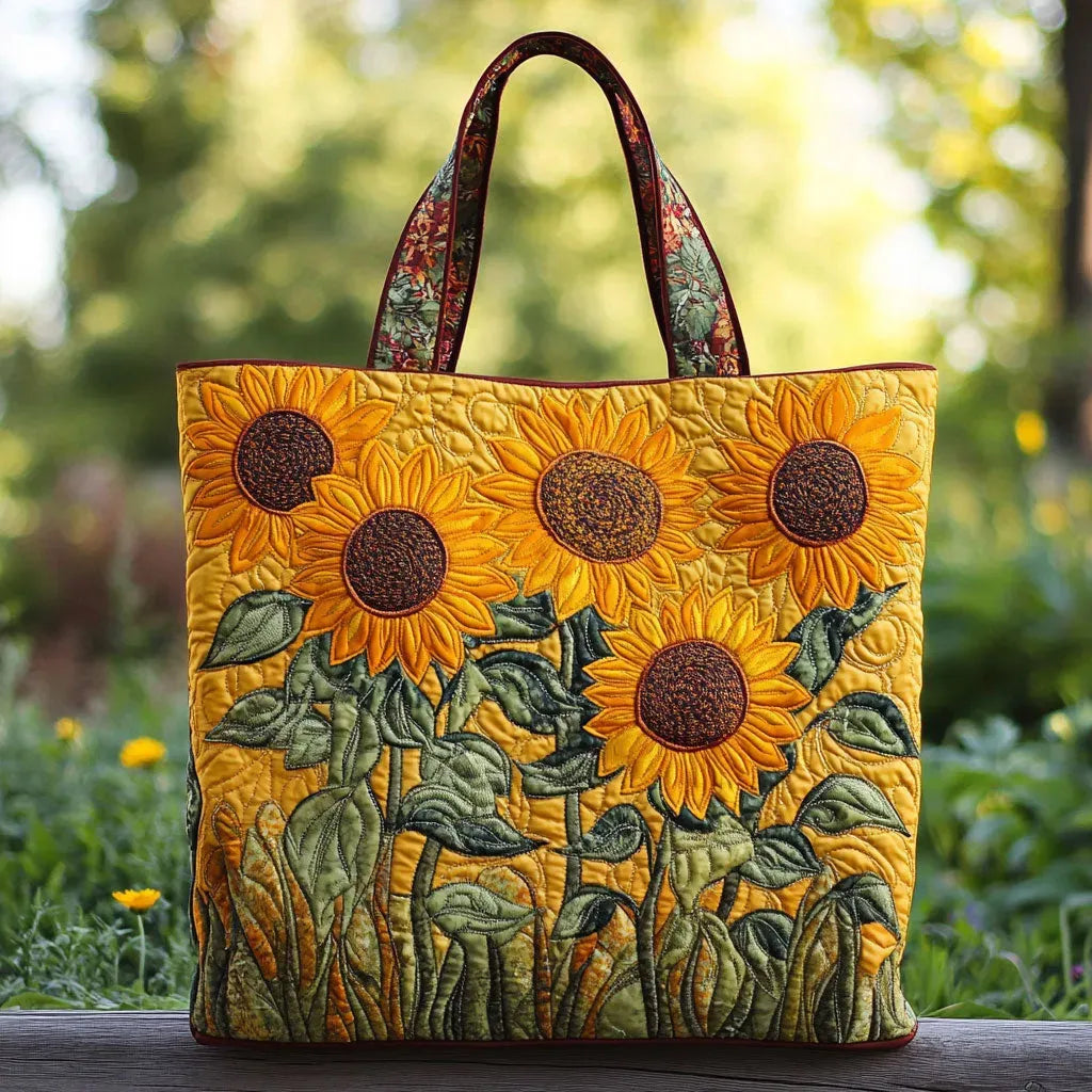 Women's Classic Bag with Sunflower Print - Everyday Tote