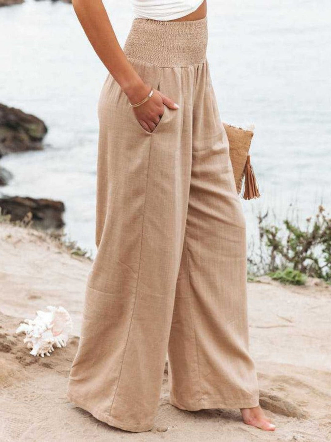 Women's Linen Wide-Leg Trousers - Breathable & Effortless