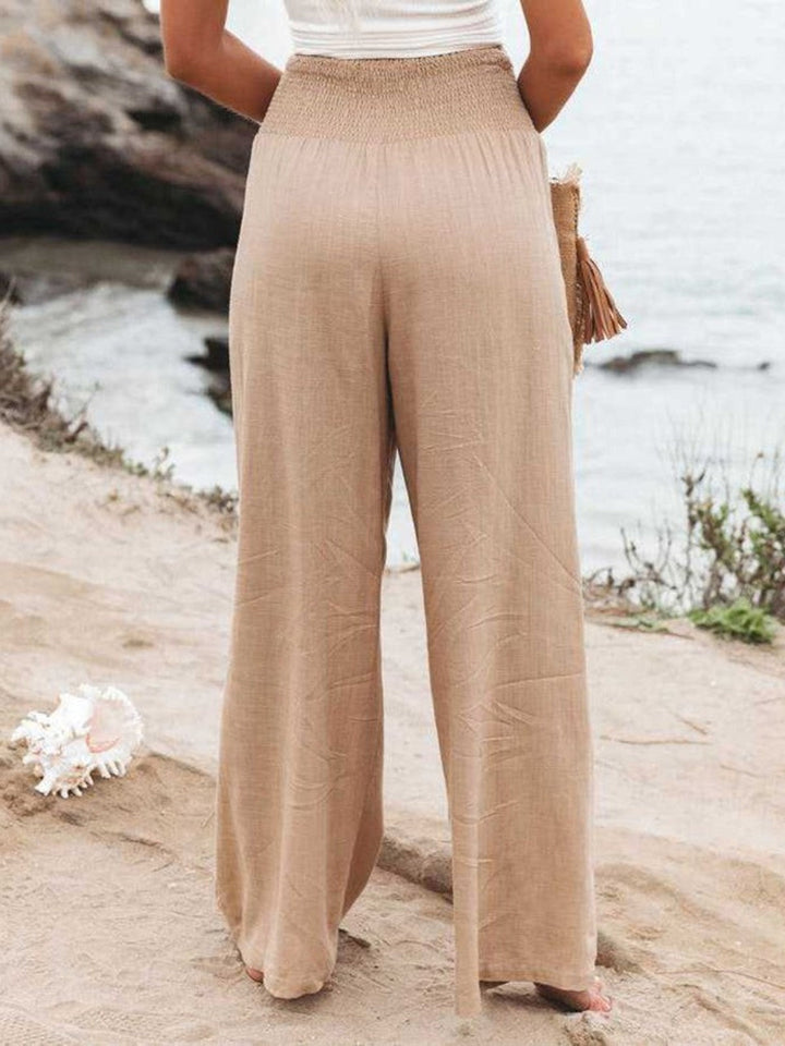 Women's Linen Wide-Leg Trousers - Breathable & Effortless