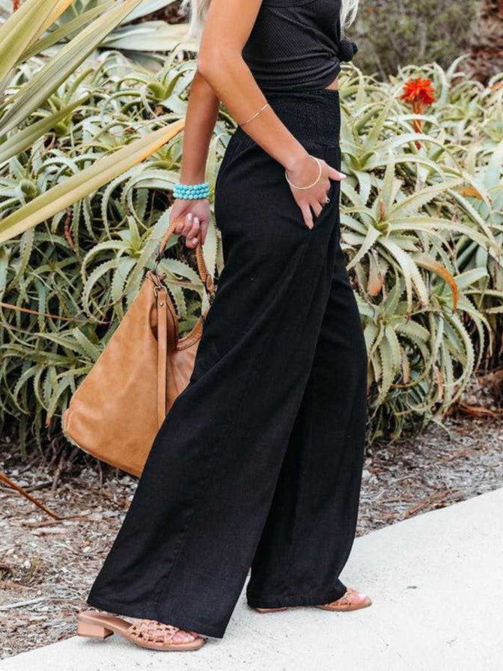 Women's Linen Wide-Leg Trousers - Breathable & Effortless