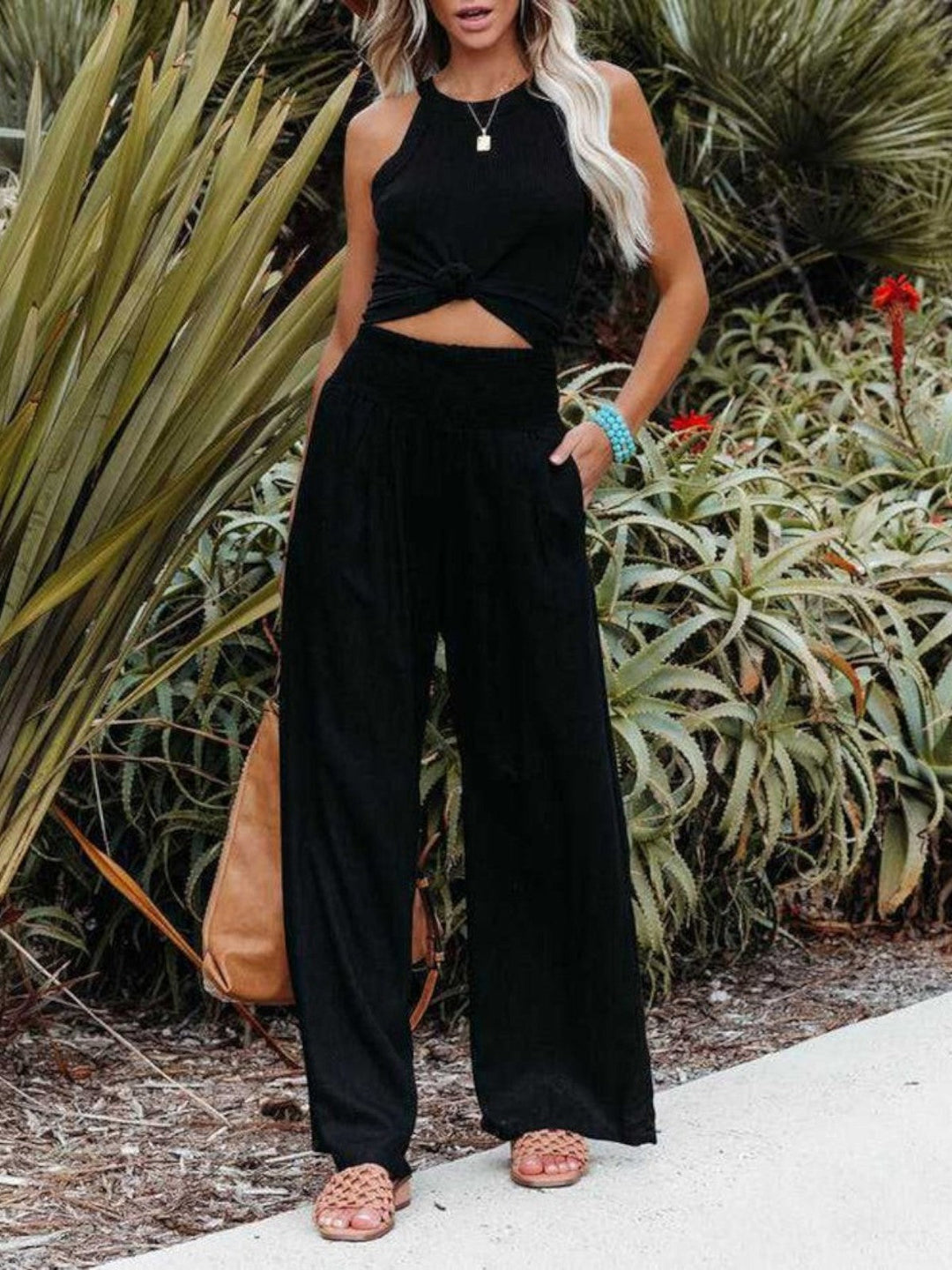 Women's Linen Wide-Leg Trousers - Breathable & Effortless