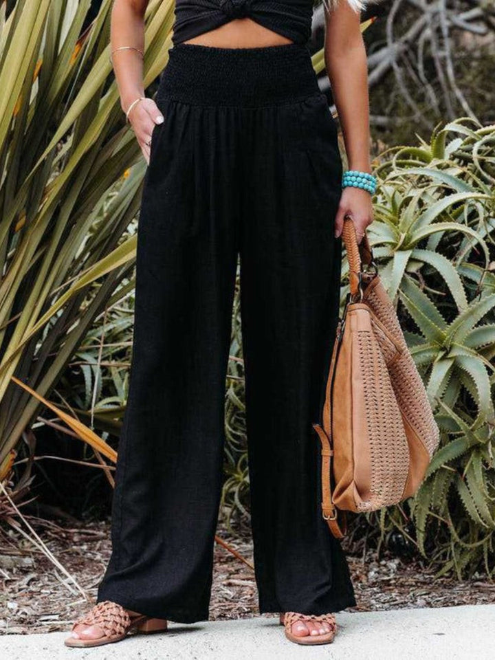 Women's Linen Wide-Leg Trousers - Breathable & Effortless
