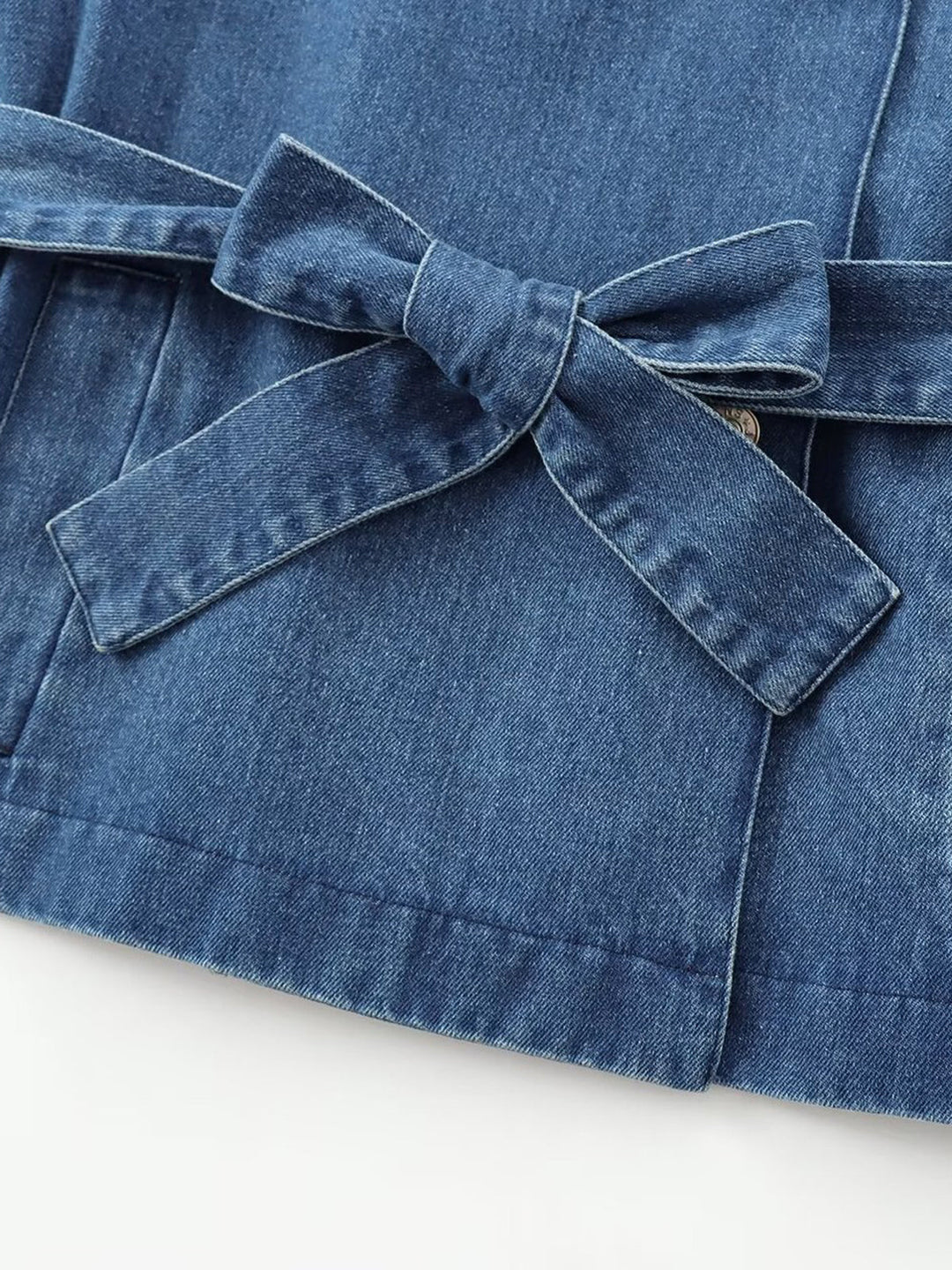 Women's Belted Double-Breasted Jacket - Flattering Waist Tie