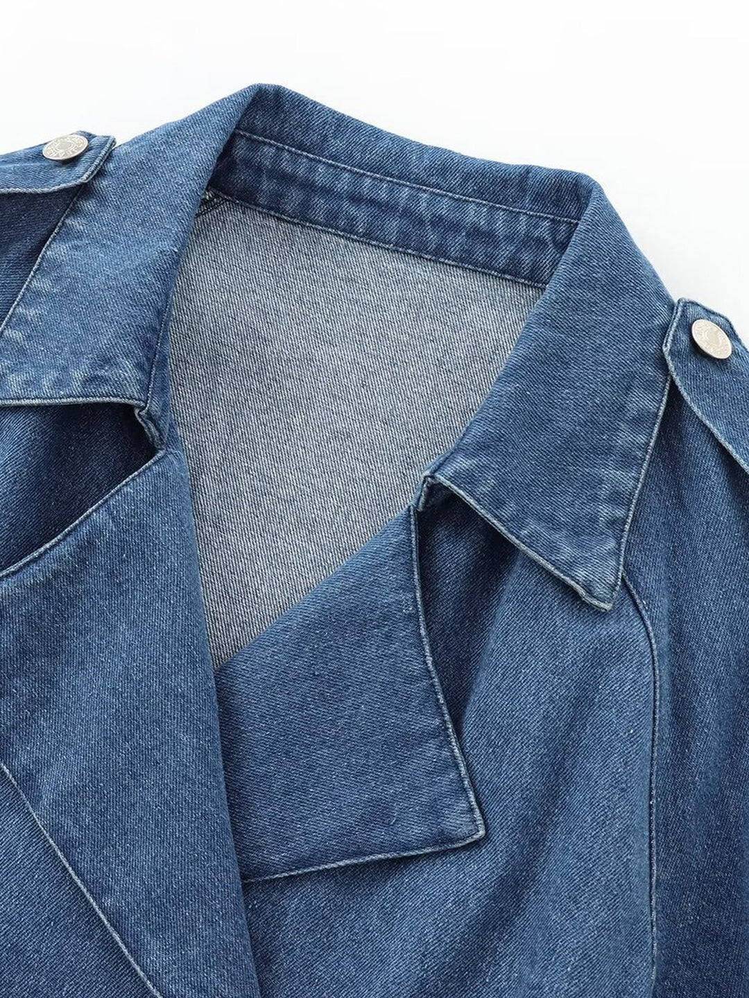 Women's Belted Double-Breasted Jacket - Flattering Waist Tie