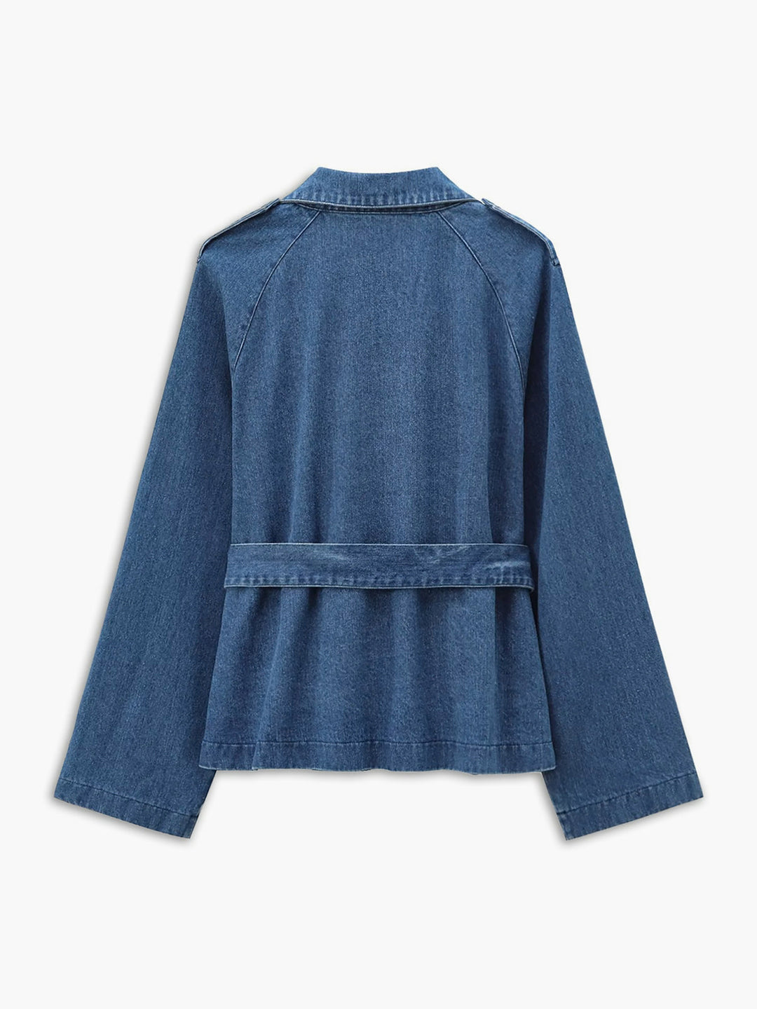 Women's Belted Double-Breasted Jacket - Flattering Waist Tie
