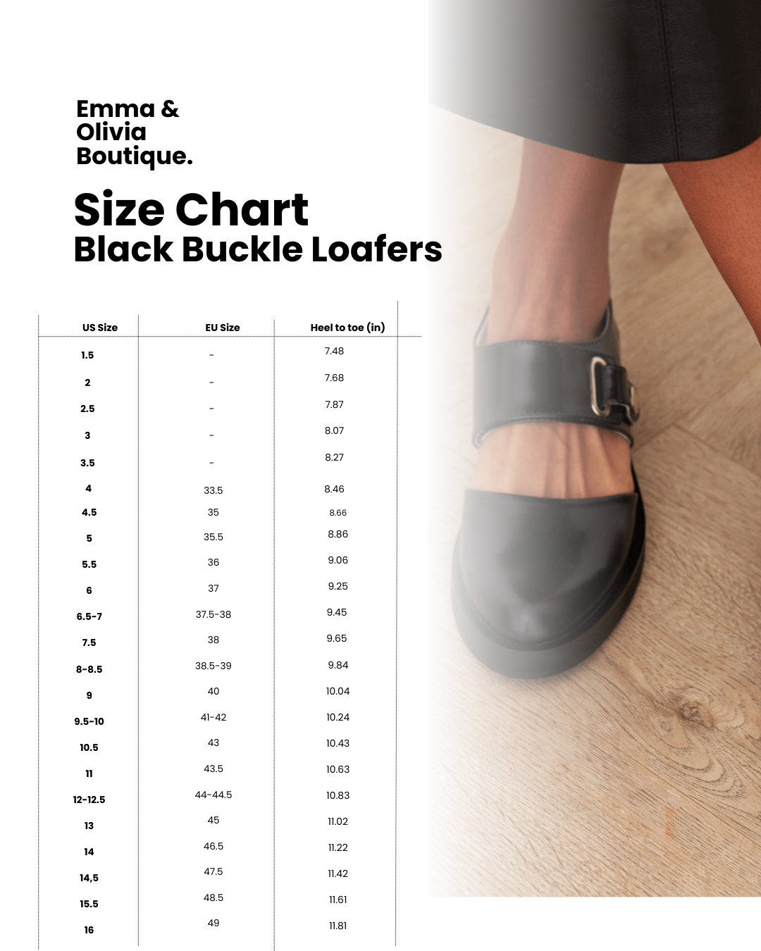 Women's Black Leather Buckle Loafers - Versatile Everyday Style